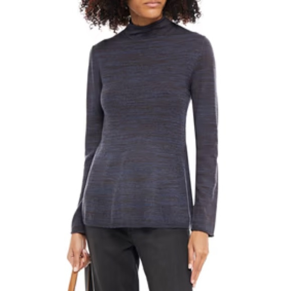 APC Small Wool Pullover Sweater Striped Marled Knit Casual